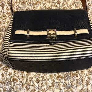 Kate Spade Black and Cream Striped Bag